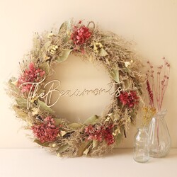 Personalised Pink Hydrangea Dried Flower Wreath