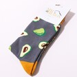 Mr Heron Men's Bamboo Avocado Socks in Packaging on White Background