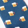 Close Up of Print on Mr Heron Men's Bamboo Beer Socks