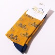 Mr Heron Men's Bamboo Bike Socks in Packaging on White Background