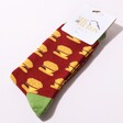 Mr Heron Men's Bamboo Burger Socks in Packaging on White Background
