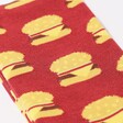 Close Up of Print on Mr Heron Men's Bamboo Burger Socks