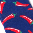 Close Up of Print on Mr Heron Men's Bamboo Chilli Pepper Socks 