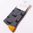 Mr Heron Men's Bamboo Sausage Dog Socks in Packaging on White Background