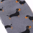 Close Up of Print on Mr Heron Men's Bamboo Sausage Dog Socks