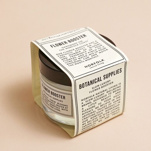 Norfolk Natural Living Flower Booster with paper packaging