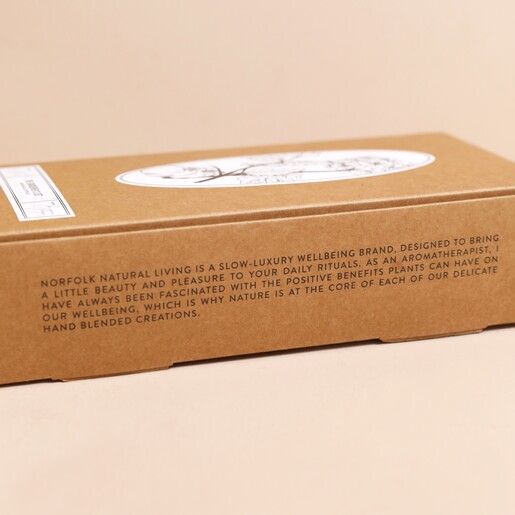 Side view of the Norfolk Natural Living The Gardener's Set box packaging