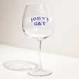 Empty Personalised Banner Balloon Gin Glass with John personalisation