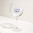 Empty Personalised Banner Balloon Gin Glass with dad personalisation