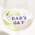Personalised Banner Balloon Gin Glass with dad personalisation with cocktail inside