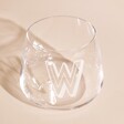 Personalised Bold Initial Whisky Glass on Neutral Background