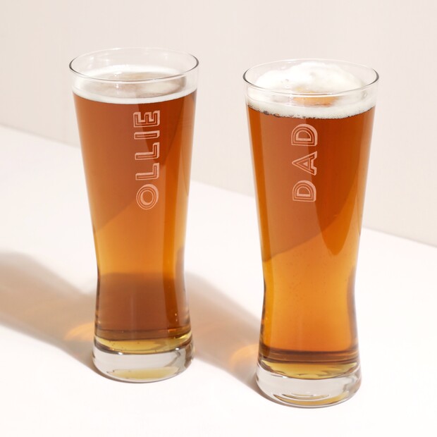 Personalised Bold Name Pilsner Pint Glass Personalised Bold Name Pilsner Pint Glass