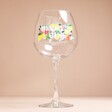 Personalised Floral Fruit Balloon Gin Glass empty with natural coloured background