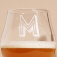 Close Up of Personalisation on Personalised Initial Stemmed Beer Glass 