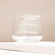 Personalised Measure Whisky Glass empty in front of natural coloured background