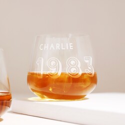 Personalised Name and Year Whisky Glass
