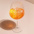 Spritz O'Clock Balloon Glass filled with Aperol Spritz cocktail