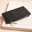 Black Personalised Engraved Card Holder on Neutral Coloured Background