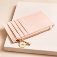 Personalised Engraved Card Holder in Pink on Cream Coloured Background