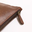 Zip on Personalised Initials Men's Travel Wash Bag in brown