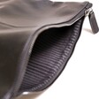 Close up of Zip on Personalised Initials Men's Travel Wash Bag in black open