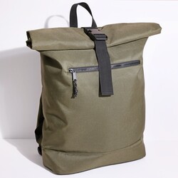 Personalised Message BagBase Roll Top Backpack in Military Green