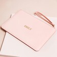 Pink Personalised Name Accessory Pouch on Block