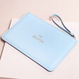 Blue Personalised Name Accessory Bag on Block