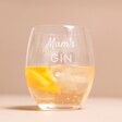 Mum personalisation on Personalised Name Gin Tumbler with liquid inside
