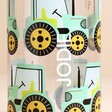 Close up of name on the Personalised Sass & Belle Children's Tractor Water Bottle