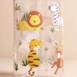 Close up of colourful animal print on Sass & Belle Children's Animal Water Bottle