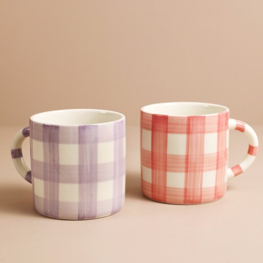 Also Available in Lilac Sass & Belle Pink Gingham Mug with Lilac Version