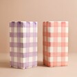 Sass & Belle Pink Gingham Vase with matching lilac vase