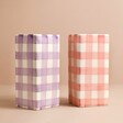 Sass & Belle Lilac Gingham Vase with Pink Version