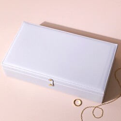 Mini Square Stars Travel Jewellery Box in Grey Purple