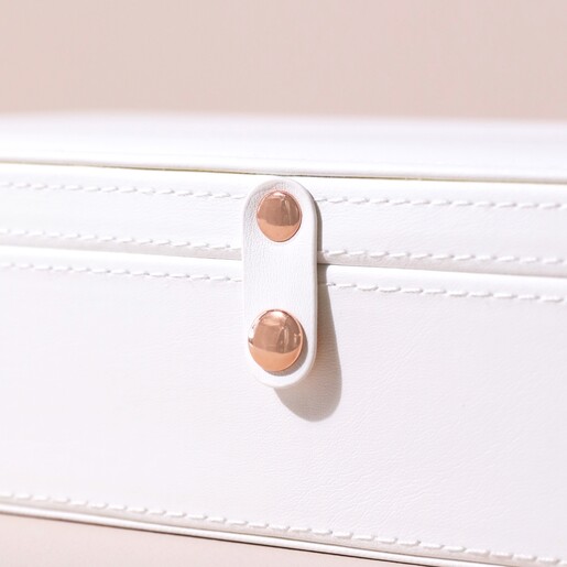 Popper Fastening Popper Fastening on Large White Jewellery Box