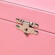 Silver Clasp on Pink Personalised Name Butterfly Musical Jewellery Box