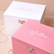 White and Pink Personalised Name Musical Jewellery Box