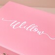Close Up of Pink Personalised Name Musical Jewellery Box