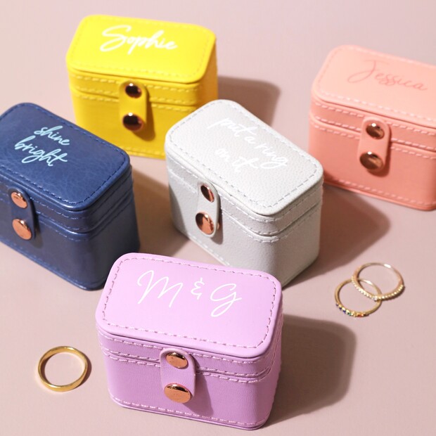 Personalised mini travel ring on sale box