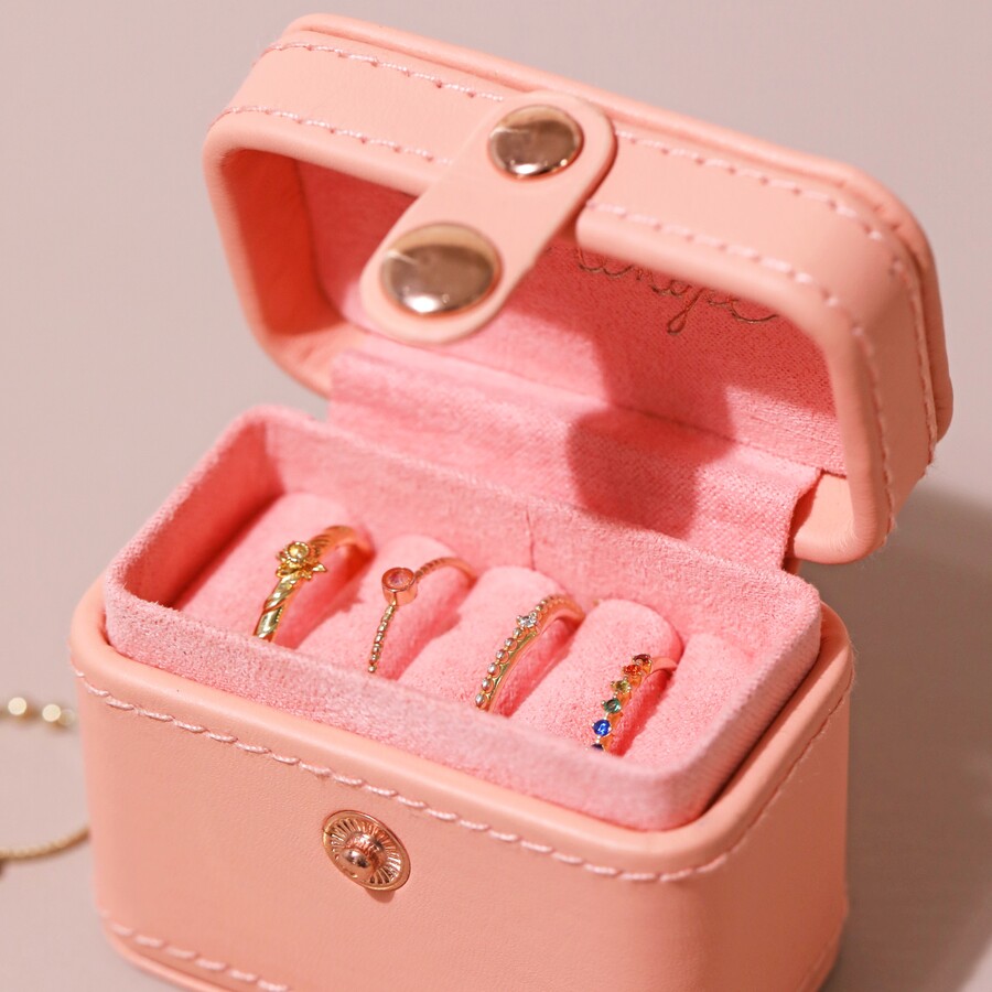 Personalised Petite Travel Ring Box Jewellery Box Lisa Angel