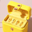 Inside Personalised Petite Travel Ring Box in Yellow