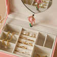 Inside Personalised Name Ballerina Fairy Musical Jewellery Box with dancing ballerina 