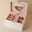 White Musical Jewellery Box Filled With Children's Jewellery