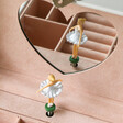 Close Up of Ballerina Figure Inside White Personalised Name Musical Jewellery Box