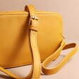Close up of strap on Personalised Constellation Crossbody Bag in yellow