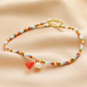 Pearl & Tassel Bead Anklet