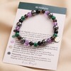 Be Fearless Semi-Precious Stone Beaded Bracelet in Green With Info Card