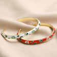 White Cloisonné Bangle in Gold With Red Version