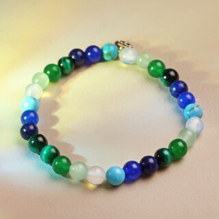 Pride Semi-Precious Beaded Bracelet in Blue